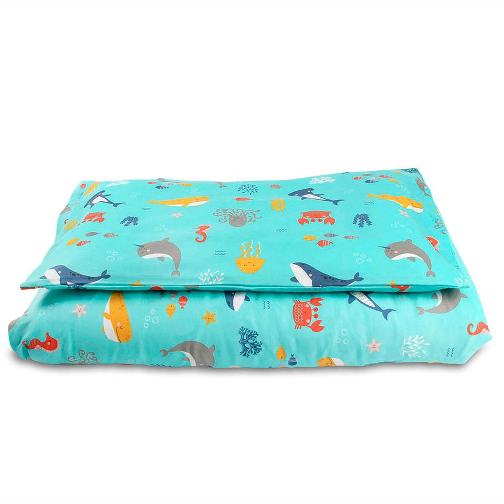 Sengetøy i bomullsjersey 100x135/40x60 cm vendbart - schlummersack