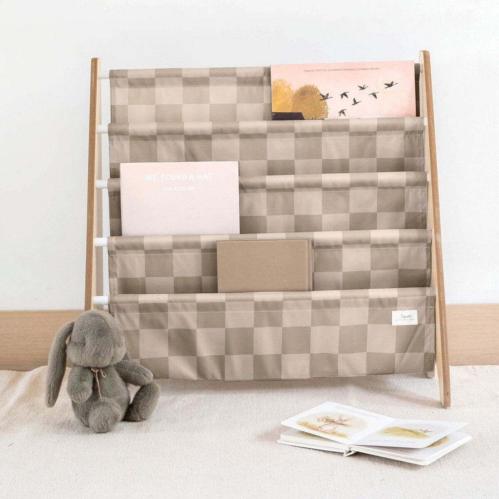 Bokhylle med 4 lommer resirkulert polyester 62x61 cm - 3 sprouts