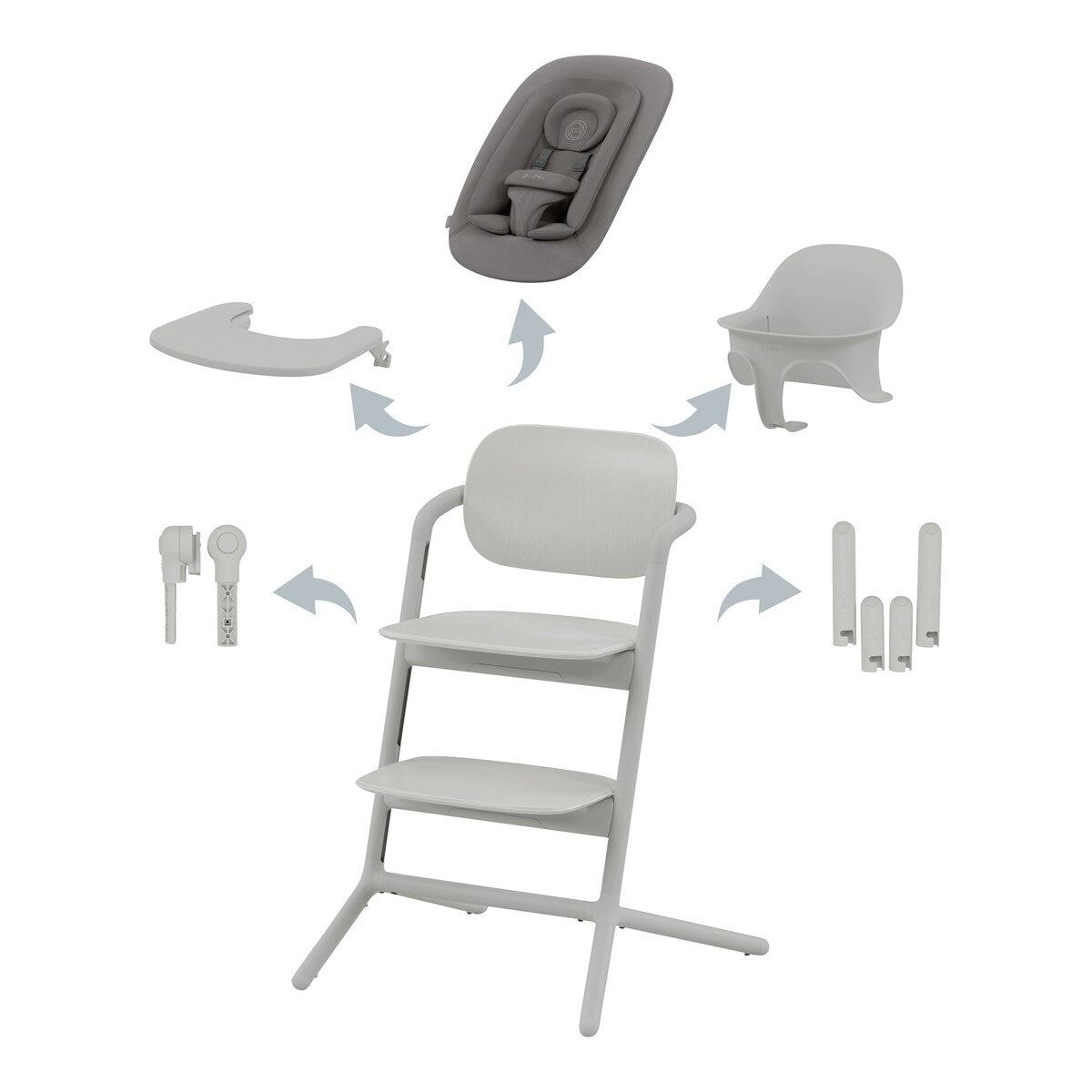 Trappestol Lemo 2.0 4-i-1 sett fra fødsel aluminium - Cybex