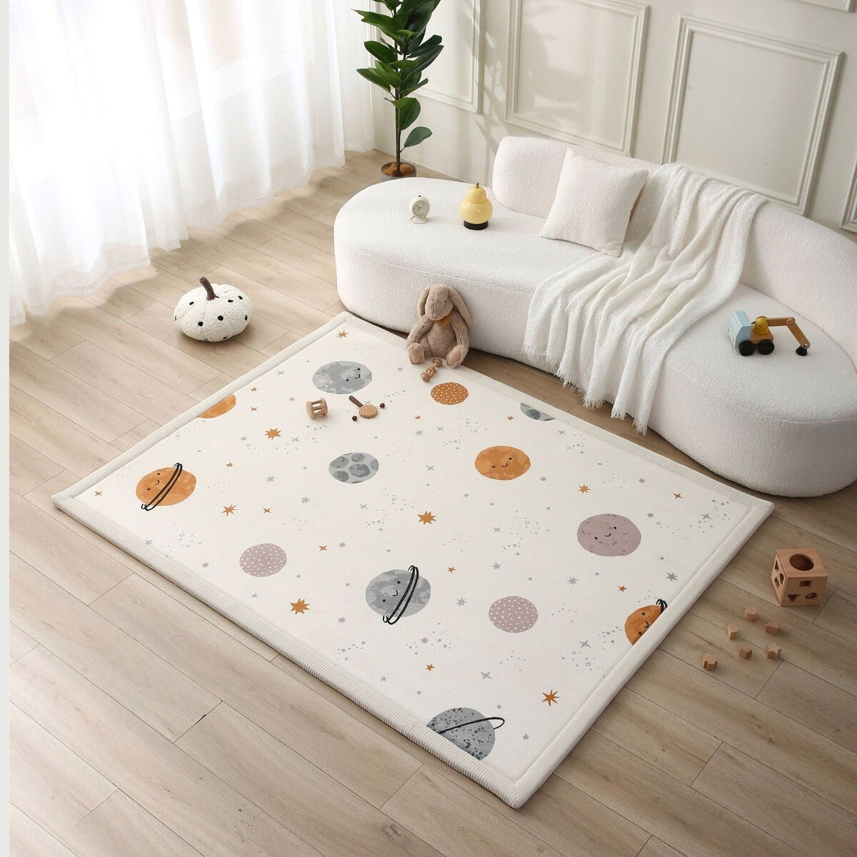 Barneteppe med minneskum 150x200 cm korallfløyel - Hakuna Matte