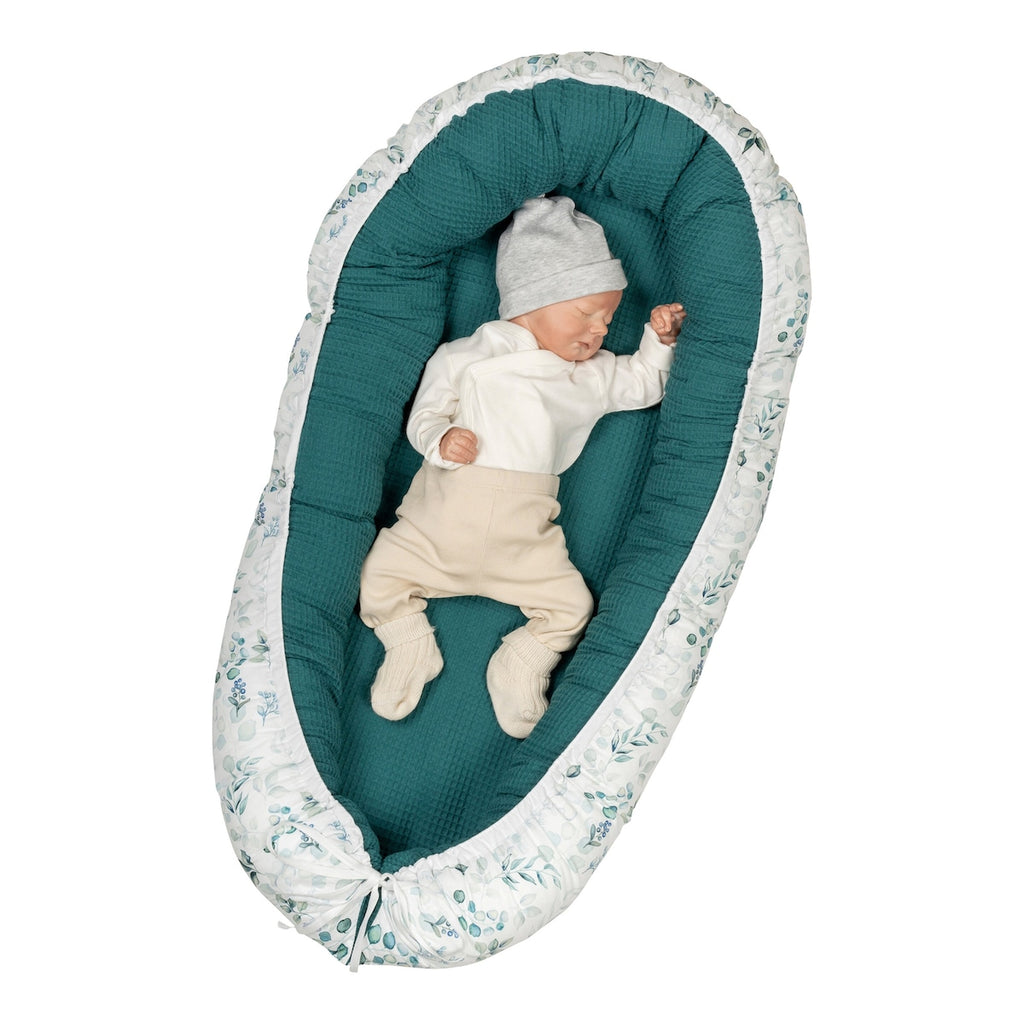 Babynest vaffelpiké vendbart 55x95 cm justerbar størrelse - Ullenboom