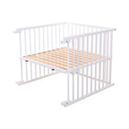 Bedside-seng Maxi med madrass og barneseng-sett i bøk - babybay®