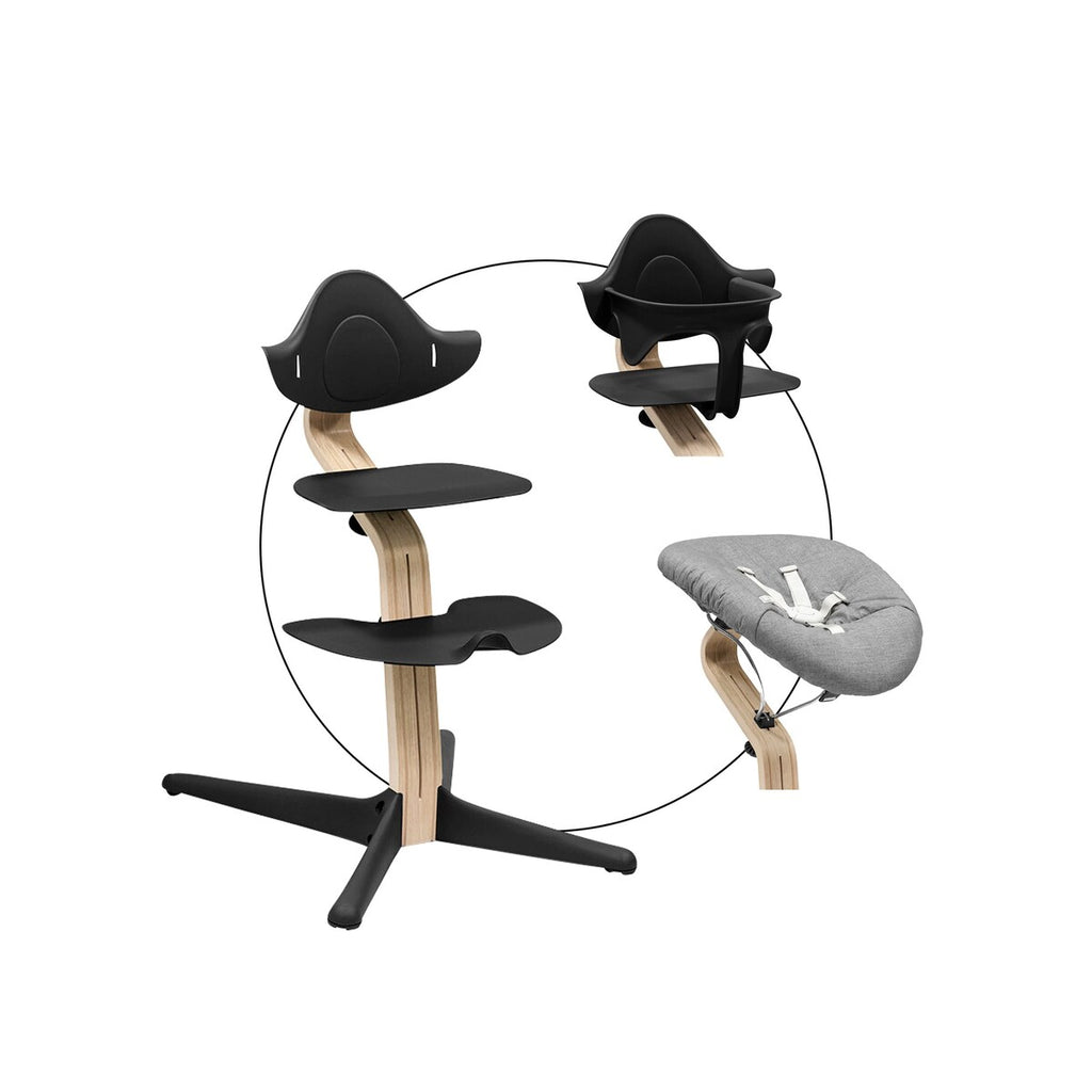 Nomi barnestol med newborn-sett og babysett, eik/bøk-finer - Stokke