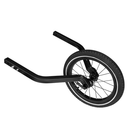 14" joggehjul med trekkstangfeste for ensitter, svart for Qeridoo