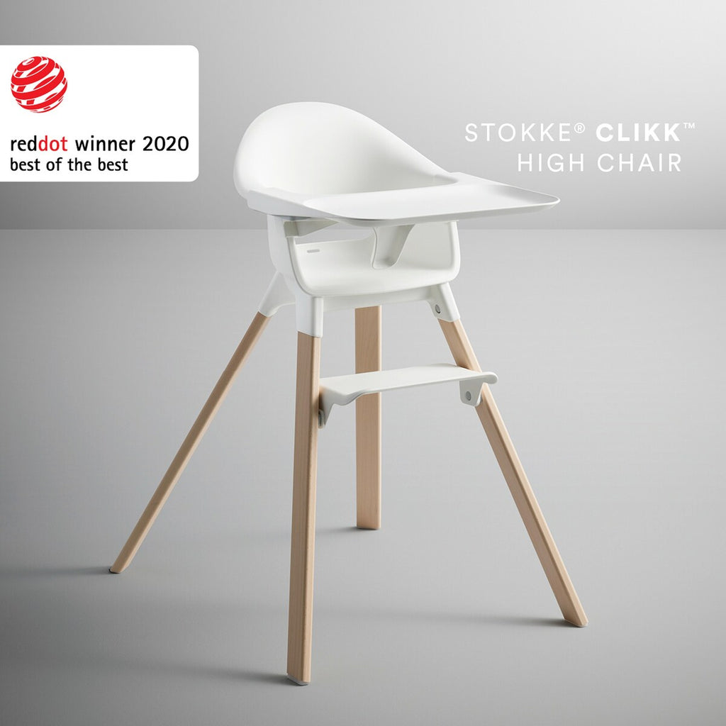Barnestol Clikk med sittepute i bøk fra 6 mnd - Stokke