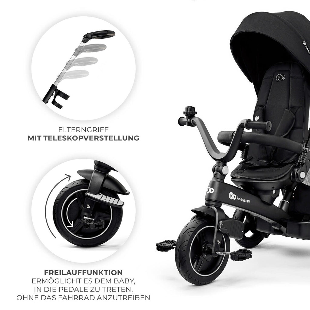 Trehjulssykkel EASYTWIST 5-i-1 fra 9 mnd, svingbart sete - Kinderkraft