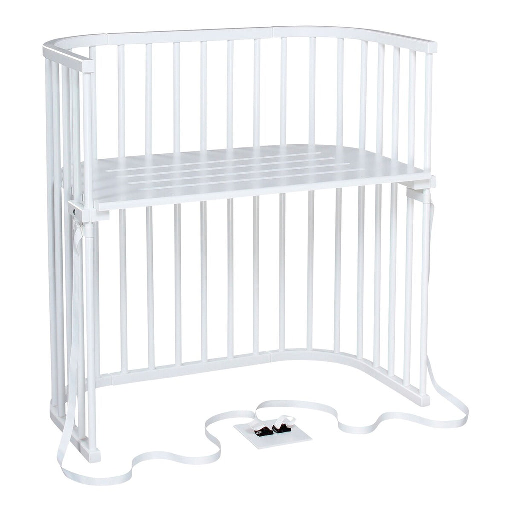 Bedside-seng Maxi med madrass og barneseng-sett i bøk - babybay®