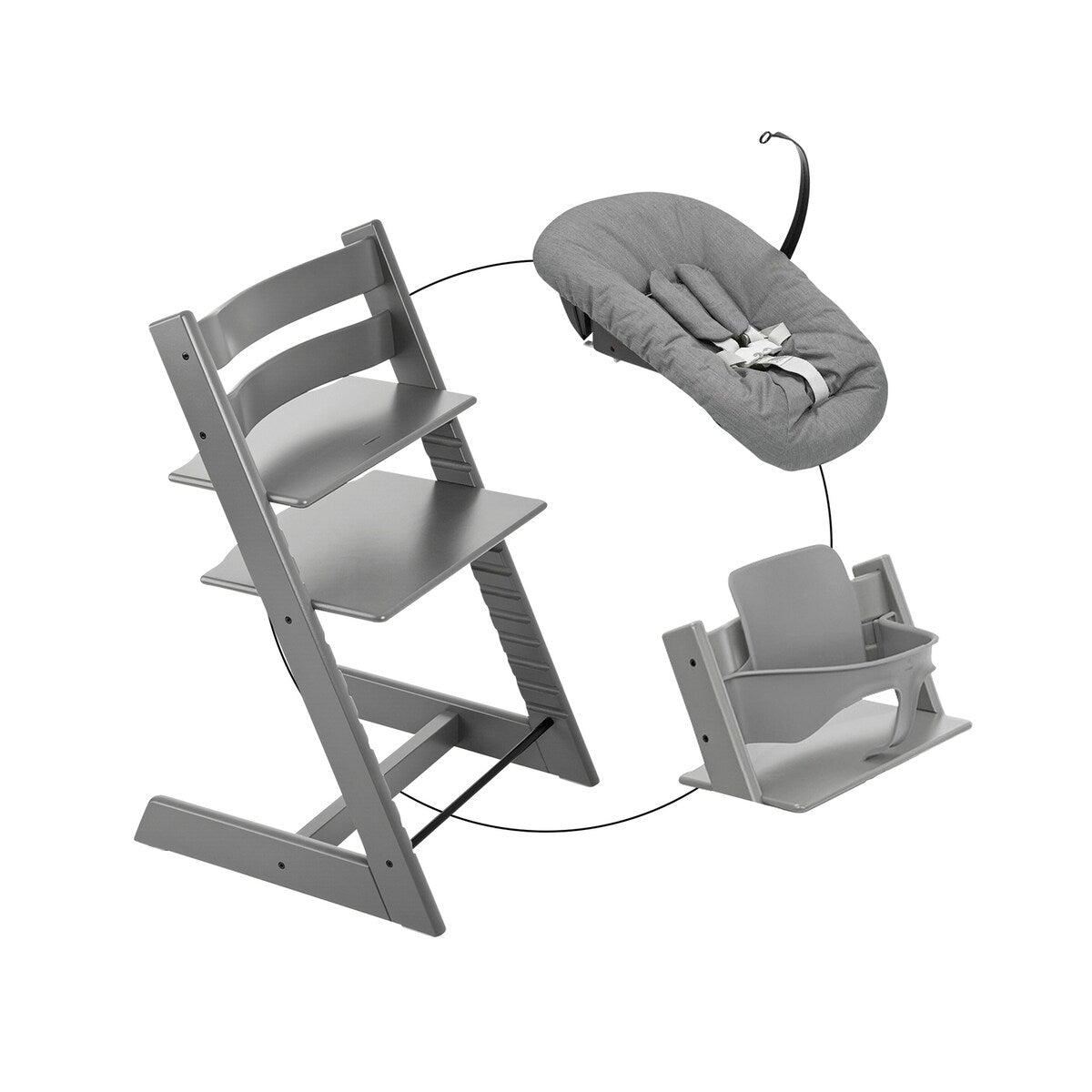 Tripp Trapp pakke i bøk med Newborn Set og Baby Set - Stokke