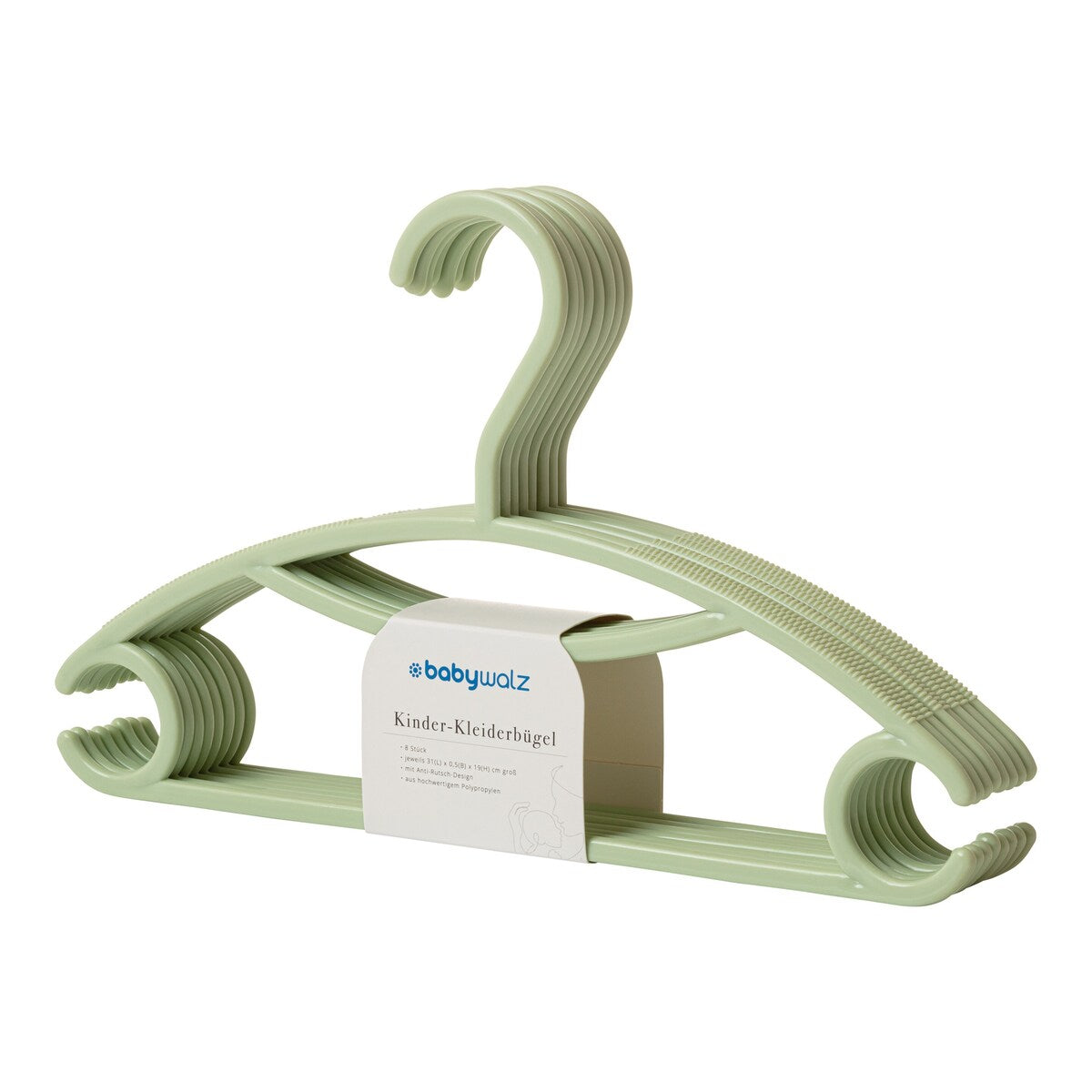 Kleshengere for barn 8-pakning i plast 31 cm - BASICS