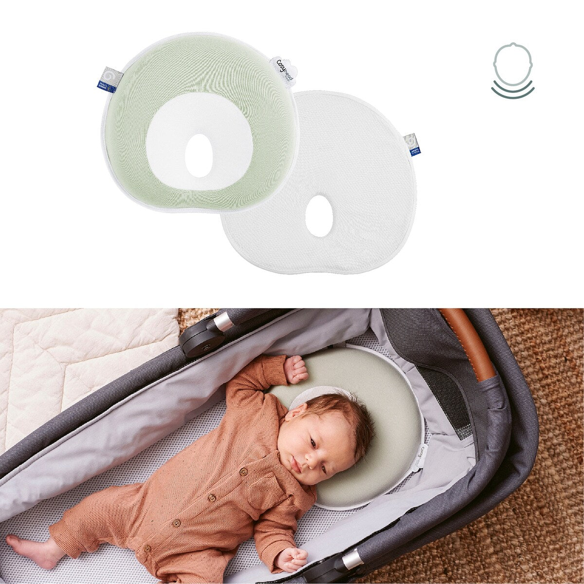 Hodepute Cosyhead Fresh for baby fra fødsel til 3 mnd - Babymoov