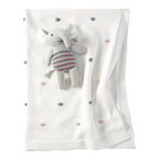 Babyteppe strikk med gritering elefant 80x100 cm bomull - BORNINO HOME