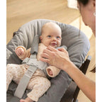 Tripp Trapp pakke i eik med Newborn Set Deep Grey - Stokke