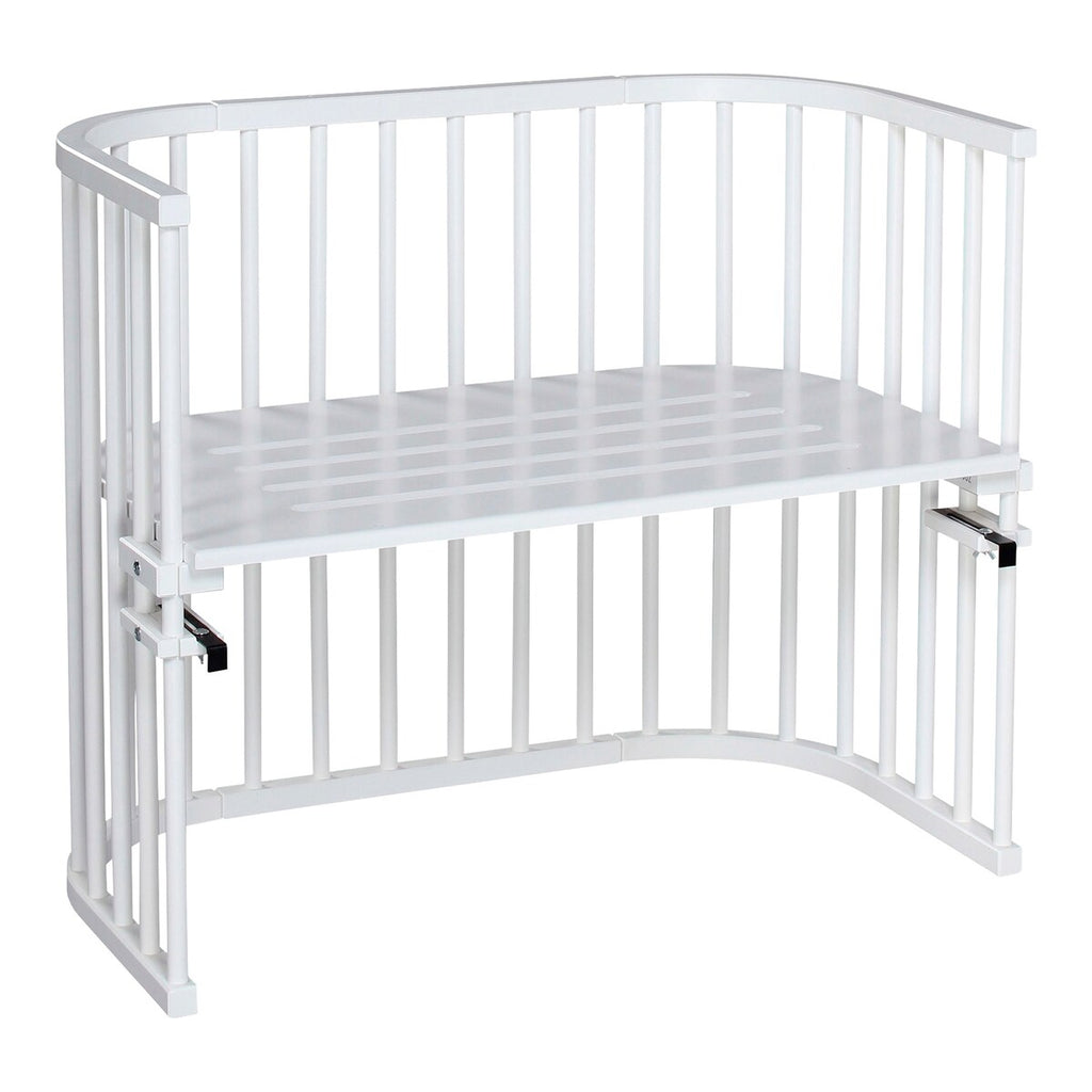 Bedside-seng Maxi med madrass og barneseng-sett i bøk - babybay®
