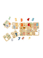 2-i-1 tallpuslespill i tre FSC® detalj av puslespillbiter