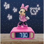 Montert 2-i-1 vekkerklokke og nattlys Minnie med LCD i bruk