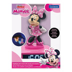 Nærbilde av LCD-displayet på 2-i-1 vekkerklokke og nattlys Minnie
