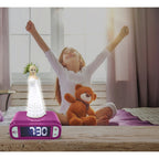2-i-1 vekkerklokke og nattlys Disney Frozen bakside