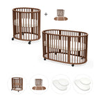 Sprinkelseng Sleepi Mini med ombygningssett, 2 madrasser og 2 laken - Stokke