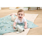Babyteppe strikk med gritering elefant 80x100 cm bomull - BORNINO HOME