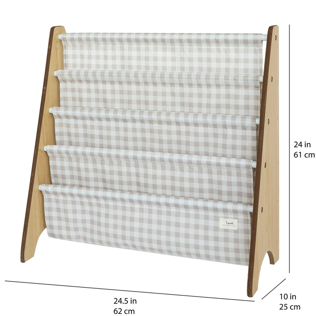 Bokhylle med 4 lommer resirkulert polyester 62x61 cm - 3 sprouts