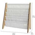 Bokhylle med 4 lommer resirkulert polyester 62x61 cm - 3 sprouts