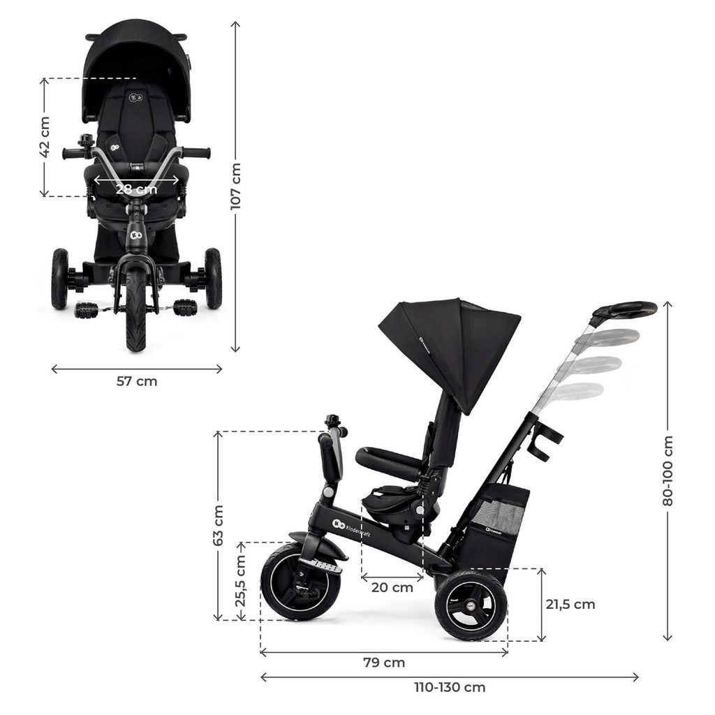 Trehjulssykkel EASYTWIST 5-i-1 fra 9 mnd, svingbart sete - Kinderkraft