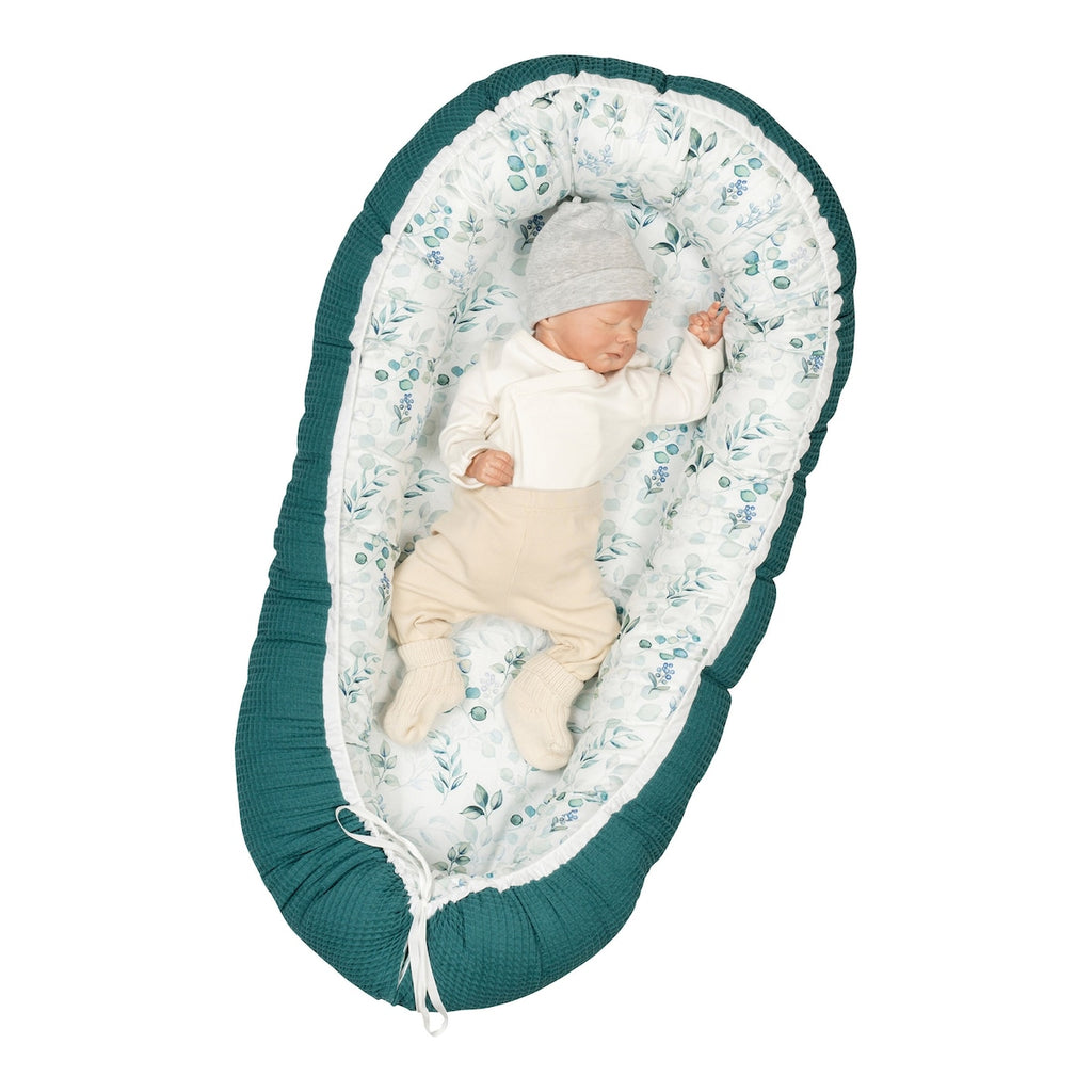 Babynest vaffelpiké vendbart 55x95 cm justerbar størrelse - Ullenboom