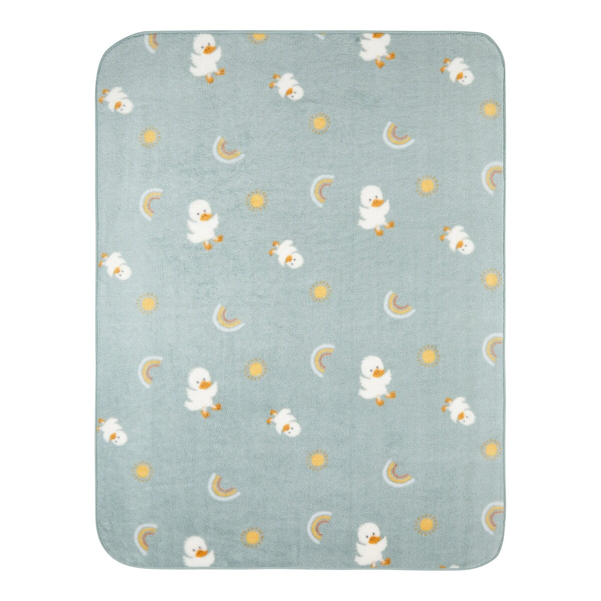 Babyteppe i plysj med andemotiv 75x100 cm - Sterntaler