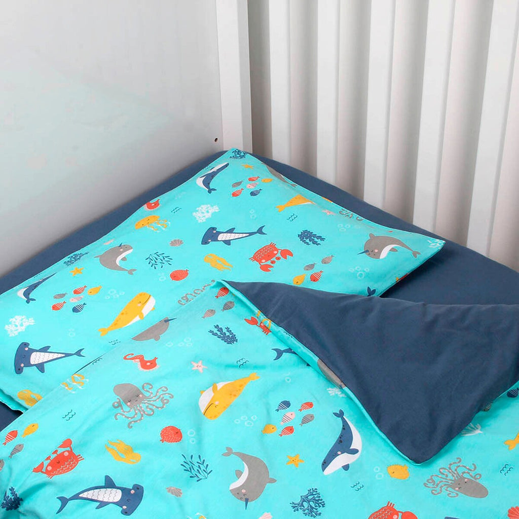 Sengetøy i bomullsjersey 100x135/40x60 cm vendbart - schlummersack