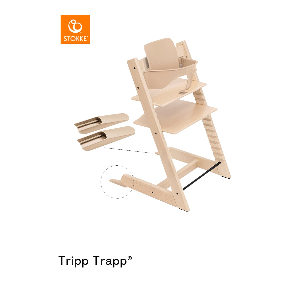 Tripp Trapp pakke i bøk med Newborn Set og Baby Set - Stokke