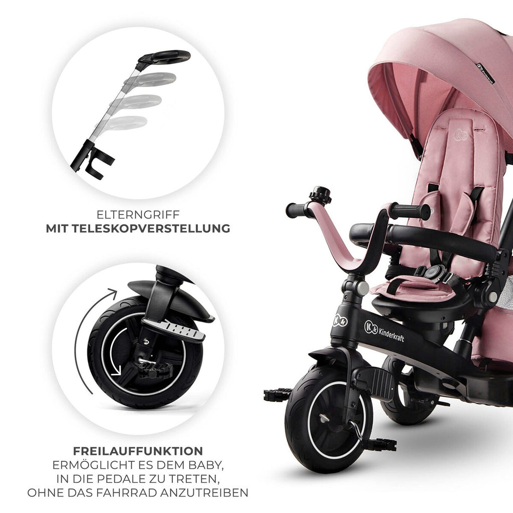 Trehjulssykkel EASYTWIST 5-i-1 fra 9 mnd, svingbart sete - Kinderkraft