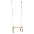 2in1 trapeshuske med gymringer i tre, brun - small foot forfra