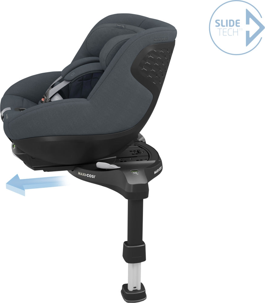 Nærbilde av stoff på 3-i-1 bilstolpakke Pearl 360 Pro + Pebble 360 Pro Graphite