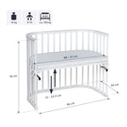 Bedside-seng Maxi med madrass og barneseng-sett i bøk - babybay®
