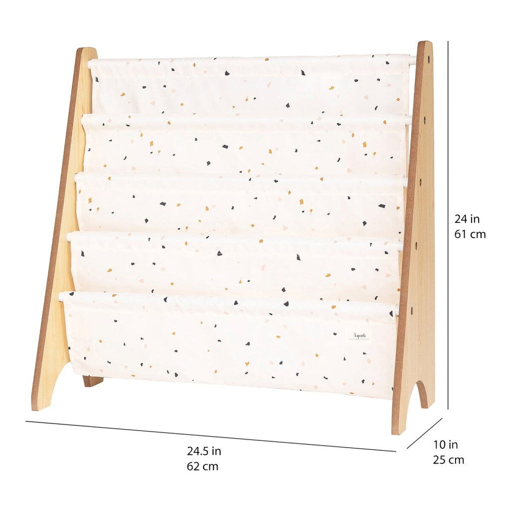 Bokhylle med 4 lommer resirkulert polyester 62x61 cm - 3 sprouts