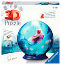 3D-pusleball havfruer 72 brikker 13 cm forfra