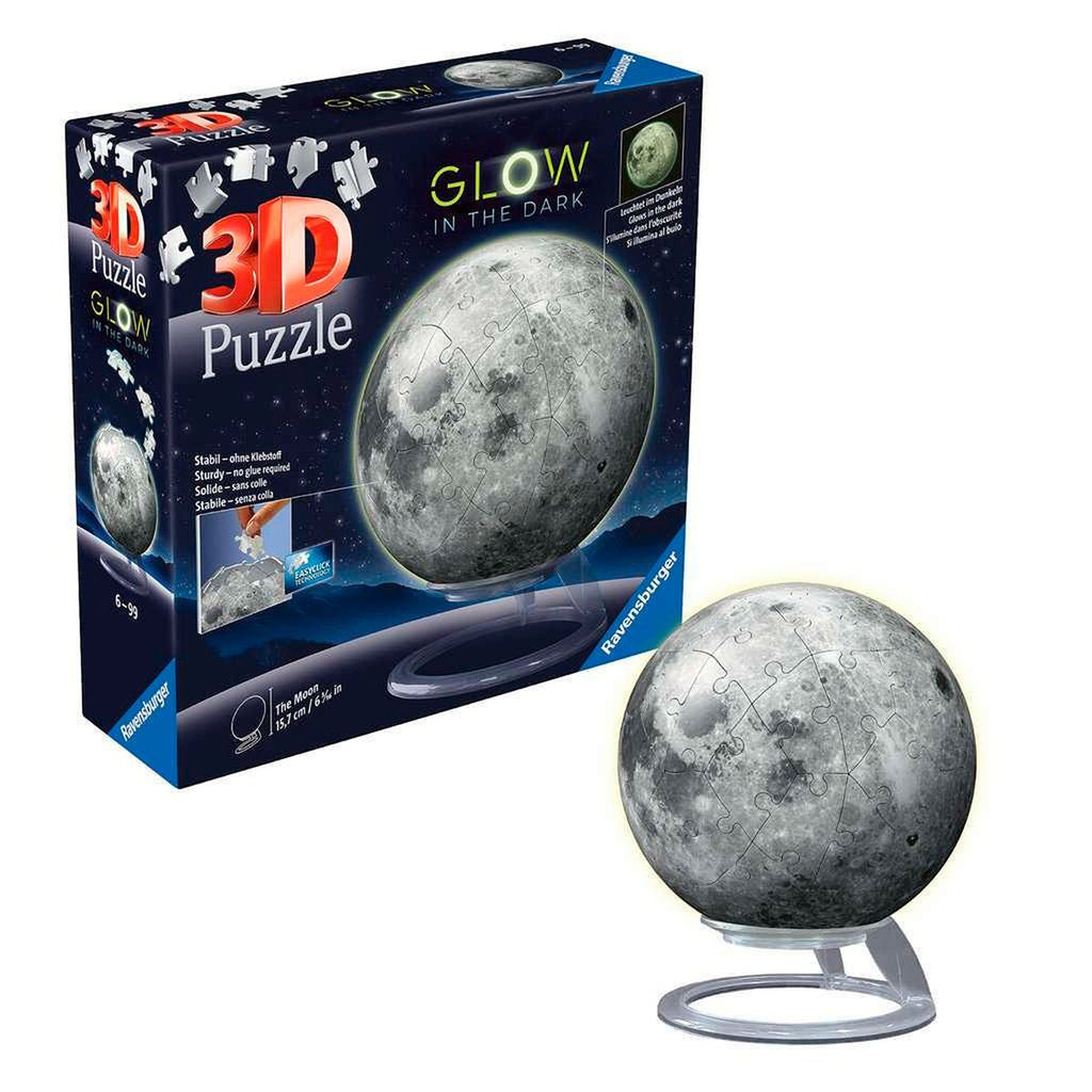 Detalj av 3D-pusleball månen Glow-in-the-Dark
