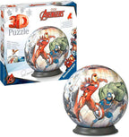 Detalj av 3D-pusleball Marvel Avengers plastbiter