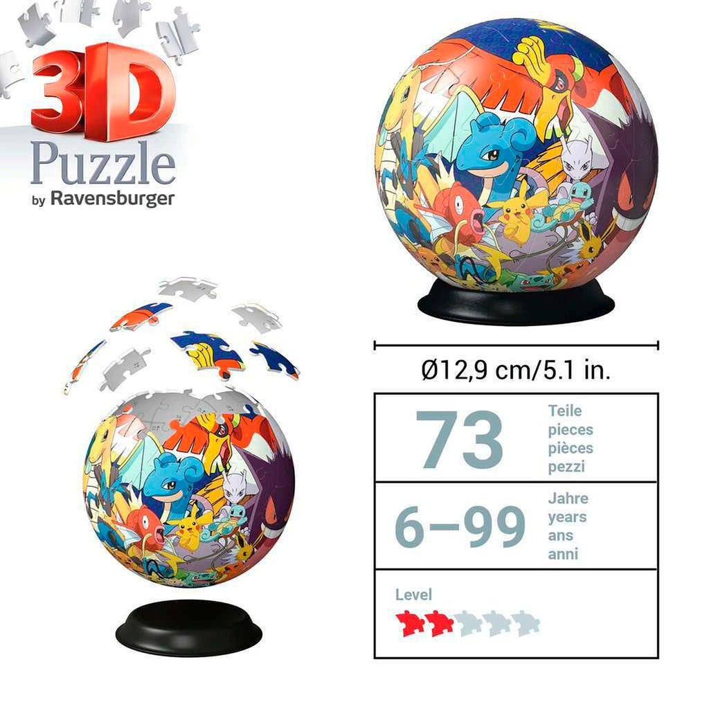 3D-pusleball Pokémon 72 brikker side