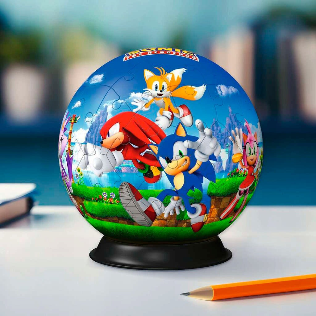 3D-pusleball Sonic the Hedgehog pakket med instruksjoner