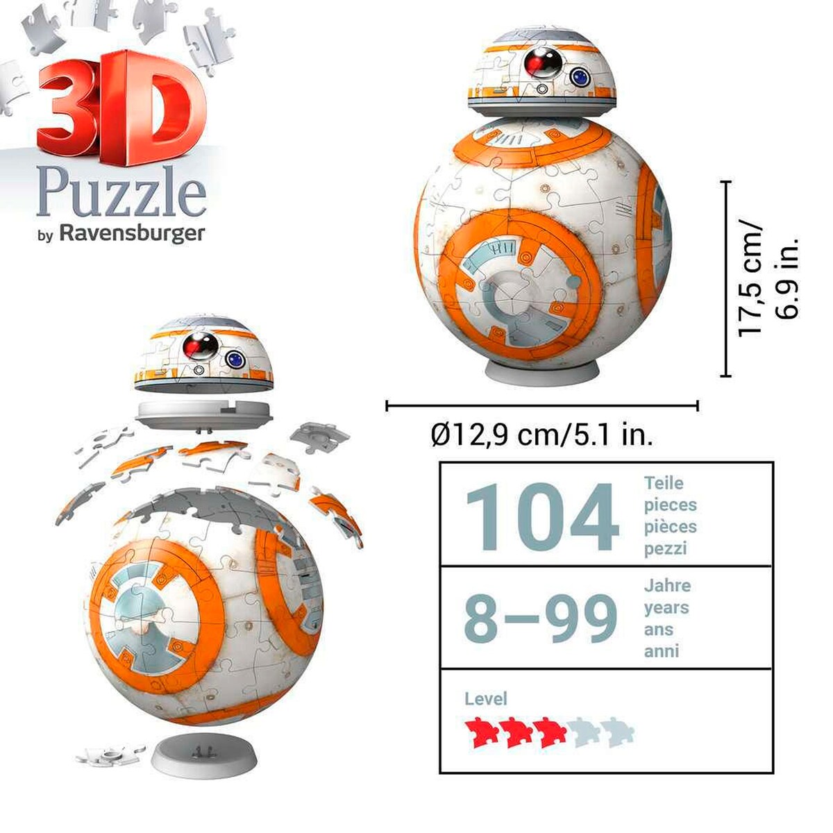 3D-pusleball Star Wars BB-8 nærbilde av base