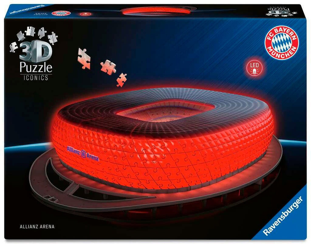 3D-puslespill Allianz Arena med LED-lys forfra