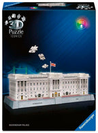 3D-puslespill Buckingham Palace med lys forfra