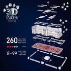 Montert 3D-puslespill Buckingham Palace med lys