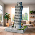 3D-puslespill Det skjeve tårnet i Pisa med lys puslespillbiter
