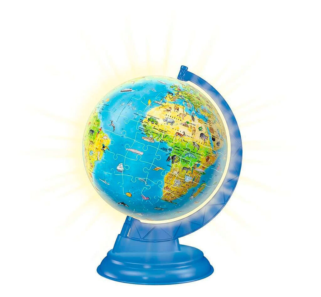 3D-puslespill globus med LED-lys bakside
