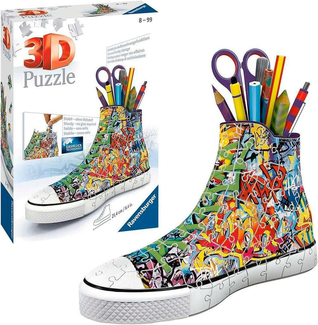 3D-puslespill sneaker graffiti 108 brikker montert på bord
