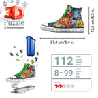 3D-puslespill sneaker graffiti 108 brikker puslespillbiter nummerert