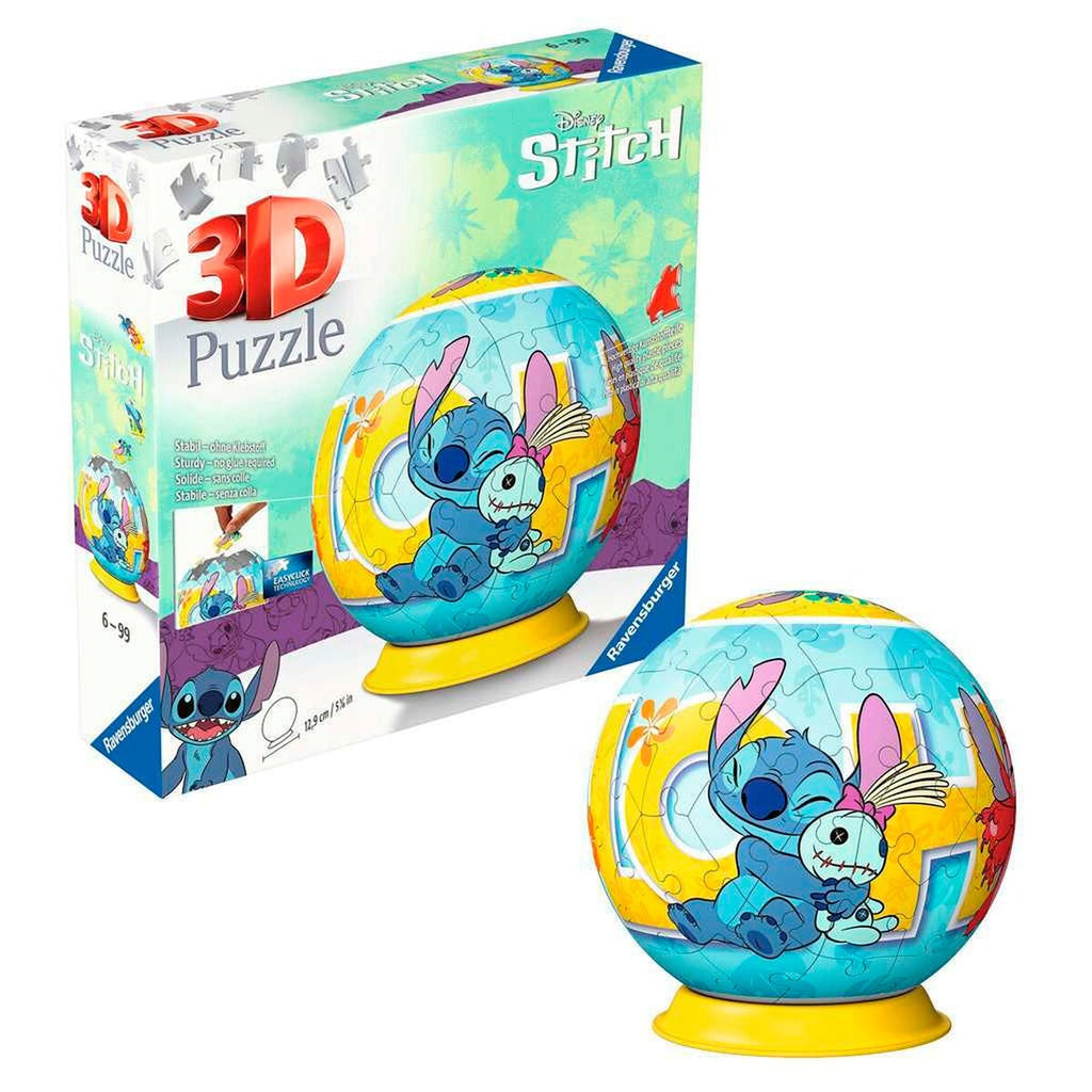 Detaljbilde av 3D-puslespillball Disney Stitch