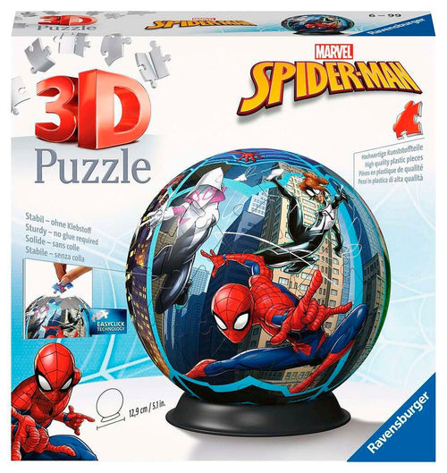 3D-puslespillball Spiderman 72 brikker forfra